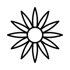 Daisy Isolated Silhouette Solid Line Icon with daisy, bloom, florist, floristry, flower, flowers Infographic Simple Vector Illustration
