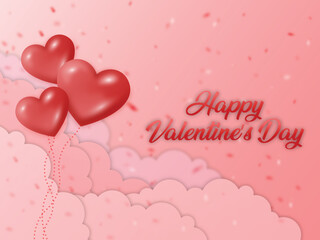 Cute background with decorative love hearts for valentine’s day.