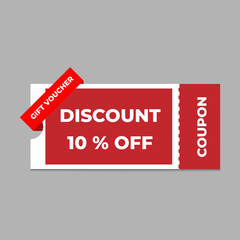 Discount Coupon template on gray background. Vector illustration. Eps 10.
