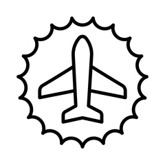 Airport Isolated Silhouette Solid Line Icon with airport, tourism, tourist, travel, vacation, airport-breach Infographic Simple Vector Illustration