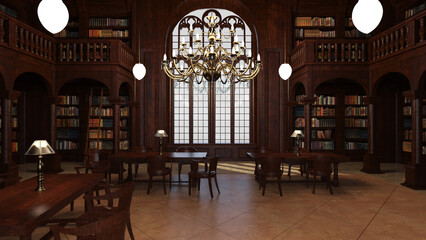 オンラインミーティング用背景 テレビ会議 背景用 CG 図書館 video conferencing background for using in video conference and as a zoom background.	