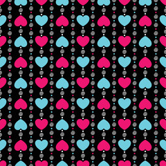 Pink and Blue Heart Shapes Pattern