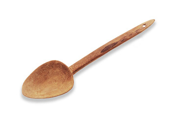 old wooden spoon isolated