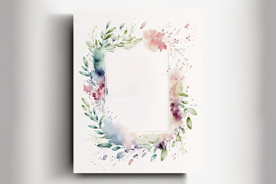 Baptism Celebration Card with Flowers - Watercolour (Generative Art - AI)