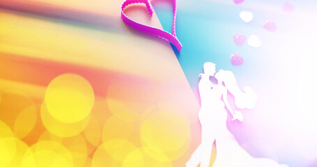 Naklejka na ściany i meble Abstract background with heart symbol. Heart shape on the background. Valentine's Day. Love.
