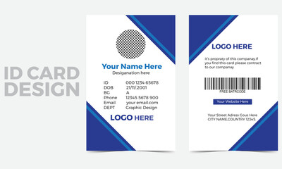 Modern Identity Card Design, Modern And Clean Id Card,Modern Id Card Design Template,Creative Id Card Design,Business Id Card.