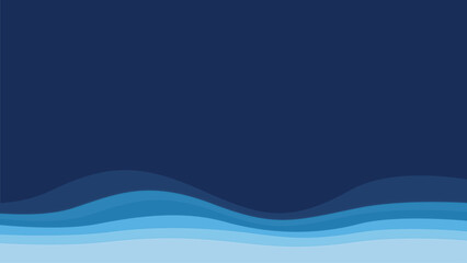 Blue wave, water wave, lines, blue sky background. Vector texture design poster banner abstract blue wallpaper background.
