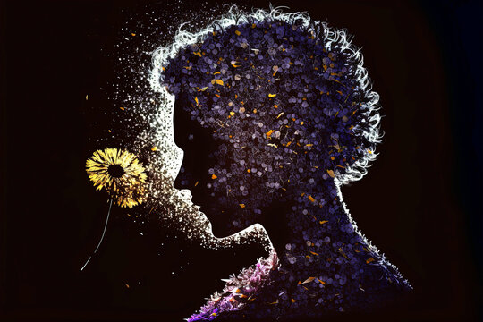 Dandelion Woman. Generative AI.	
