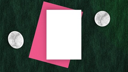 3D render. 3d illustration.  Plain white paper mockup.