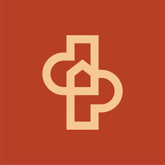 Obraz premium Letter DP House Logo. Real Estate Logo Mark Business Vector Icon Illustration