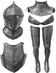 Foto op Plexiglas Isolated PNG cutout of a medieval knight armor on a transparent background, ideal for photobashing, matte-painting, concept art © NomadPhotoReference