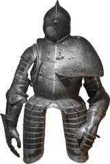 Isolated PNG cutout of a medieval knight armor on a transparent background, ideal for photobashing, matte-painting, concept art