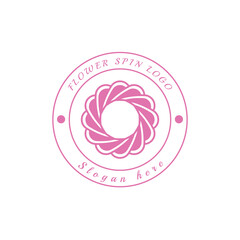 Beauty logo icon. Lifestyle beauty floral design in pink color. Isolated background
