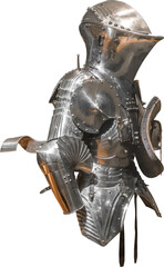 Fototapeta premium Isolated PNG cutout of a medieval knight armor on a transparent background, ideal for photobashing, matte-painting, concept art