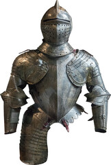 Isolated PNG cutout of a medieval knight armor on a transparent background, ideal for photobashing, matte-painting, concept art