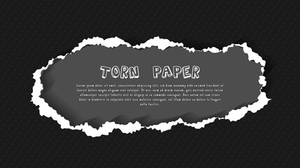 Modern Abstract Black Paper Ripped Background Template Good Use For Banner