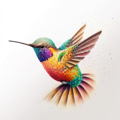Hovering Hummingbird created with Generative AI Technology - 563535428
