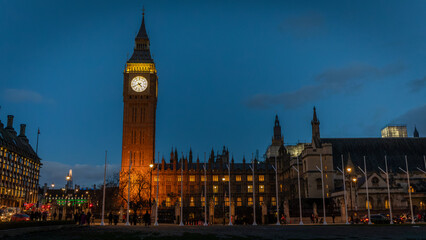 Fototapeta na wymiar Elisabeth Tower In London, United Kingdom on january 2023