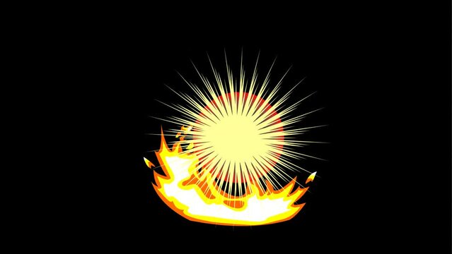 abstract fire explosion background and 2d animation, explosion effect, fire burst, explode, dangerous