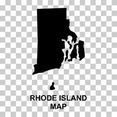 Rhode island map shape, united states of america. Flat concept symbol vector illustration