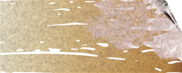 unique background design of paint splashes and brush strokes with transparent media and page curl