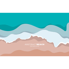 Ocean view minimalist background in positive and calm blue colours . Vector illustration, concept for card, banner, poster, flyer, print