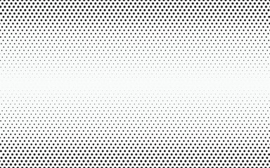 Monochrome Dots Background. Fade Texture. Vintage Pop-art Backdrop. Grunge Black and White Overlay. Vector illustration