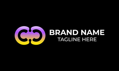 Metaverse virtual reality logo concept with letter c and infinity vector shape 