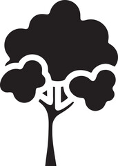 tree icon symbol image vector, illustration of the tree botany in black image