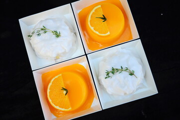Orange and Young Coconut Cake in paperbox set