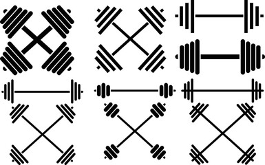Set of dumbbell icon