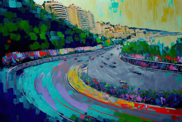 Watercolor painting landscape Generative AI