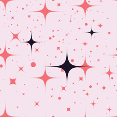 Light backround with star seamless pattern