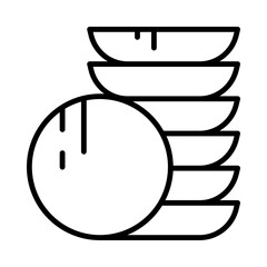 Dirty-Dishes Isolated Silhouette Solid Line Icon with dirty-dishes, chores, cleaning, dishes, home, washing Infographic Simple Vector Illustration