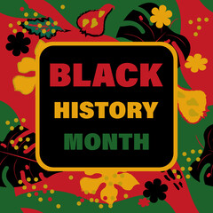  Celebrating Black History Month 2023 .Celebrated annually in February in the USA and Canada. Cover, banner, signboard, design concept, social media post, template.