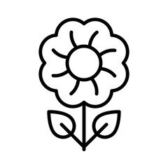 Flower Isolated Silhouette Solid Line Icon with flower, floral, florist, flowers, garden, plant Infographic Simple Vector Illustration