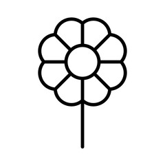 Flower Isolated Silhouette Solid Line Icon with flower, daisy, floral, florist, flowers, garden Infographic Simple Vector Illustration