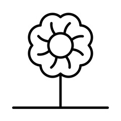 Flower Isolated Silhouette Solid Line Icon with flower, floral, florist, flowers, garden, plant Infographic Simple Vector Illustration