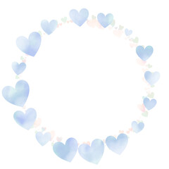 ハート丸型フレーム 青