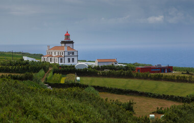 Fototapeta na wymiar Azores, Lighthouse, Ilha de São Miguel, Portugal