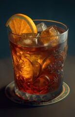 Old fashioned cocktail.
Generative AI.