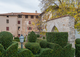 The medieval Casez Castle (or Palazzo Concini) XV century-  Sanzeno,Non valley, Trento province,...