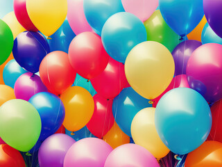 Many colorful balloons. Generative AI