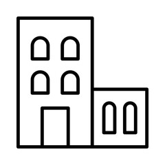 Building Isolated Silhouette Solid Line Icon with building, buildings, house, town, townhouse, village Infographic Simple Vector Illustration