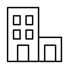 Buildings Isolated Silhouette Solid Line Icon with buildings, building, home, house, town, village Infographic Simple Vector Illustration