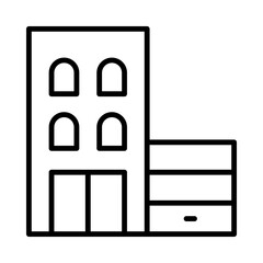 Buildings Isolated Silhouette Solid Line Icon with buildings, building, home, house, town, village Infographic Simple Vector Illustration
