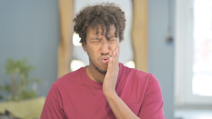 Portrait of Sick African Man having Toothache, Infection