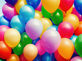Many colorful balloons. Generative AI