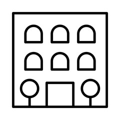 Building Isolated Silhouette Solid Line Icon with building, apartment, buildings, city, cityscape, town Infographic Simple Vector Illustration