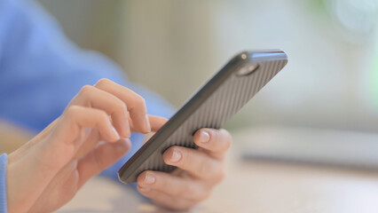 Close up of Woman Using Smartphone, Text Messaging